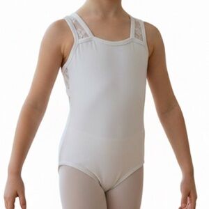 BalTogs Small Child White Lace Back Dance‎ costume Leotard SC